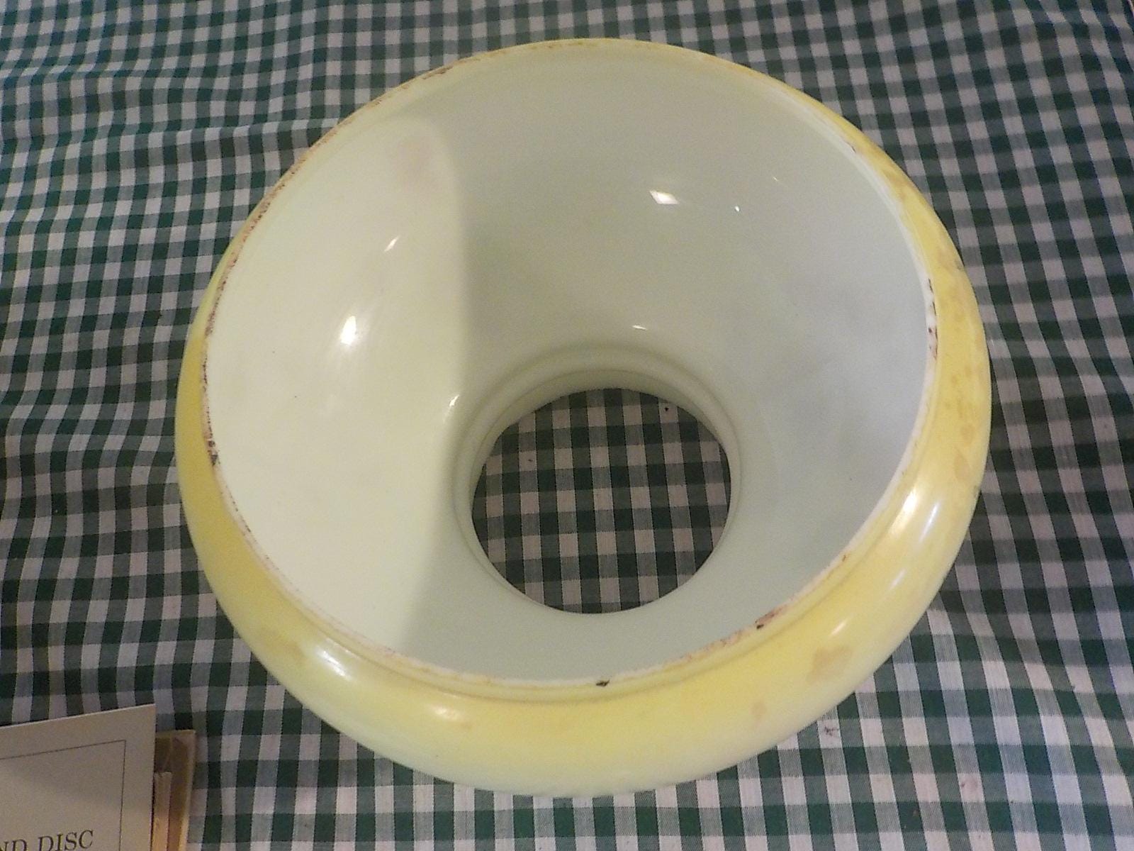 Antique Oil Lamp Shade — Yellow Roses & Leaves, 7" Fitter, circa 1920s–1940s