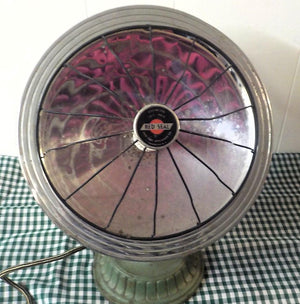 Vintage Red Seal Reflector Space Heater — Art Deco Green, 1930s–1940s