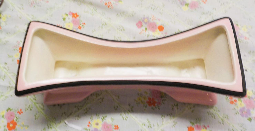 Art Deco Ceramic Console Centerpiece Pink With Candlestick Holders item 964