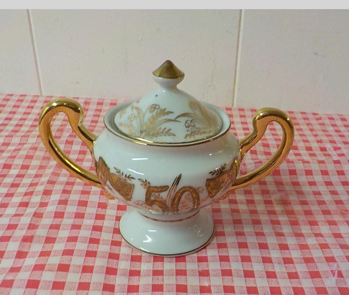 50 Golden Anniversary Sugar Bowl with Lid item 661