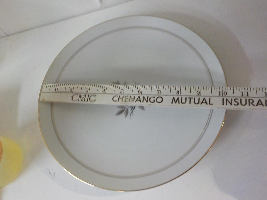 Noritake Daryl Dinner Plate — Pattern 5510, Rose Center, Gold & Gray Rings, 10 Inches, Lot 2229