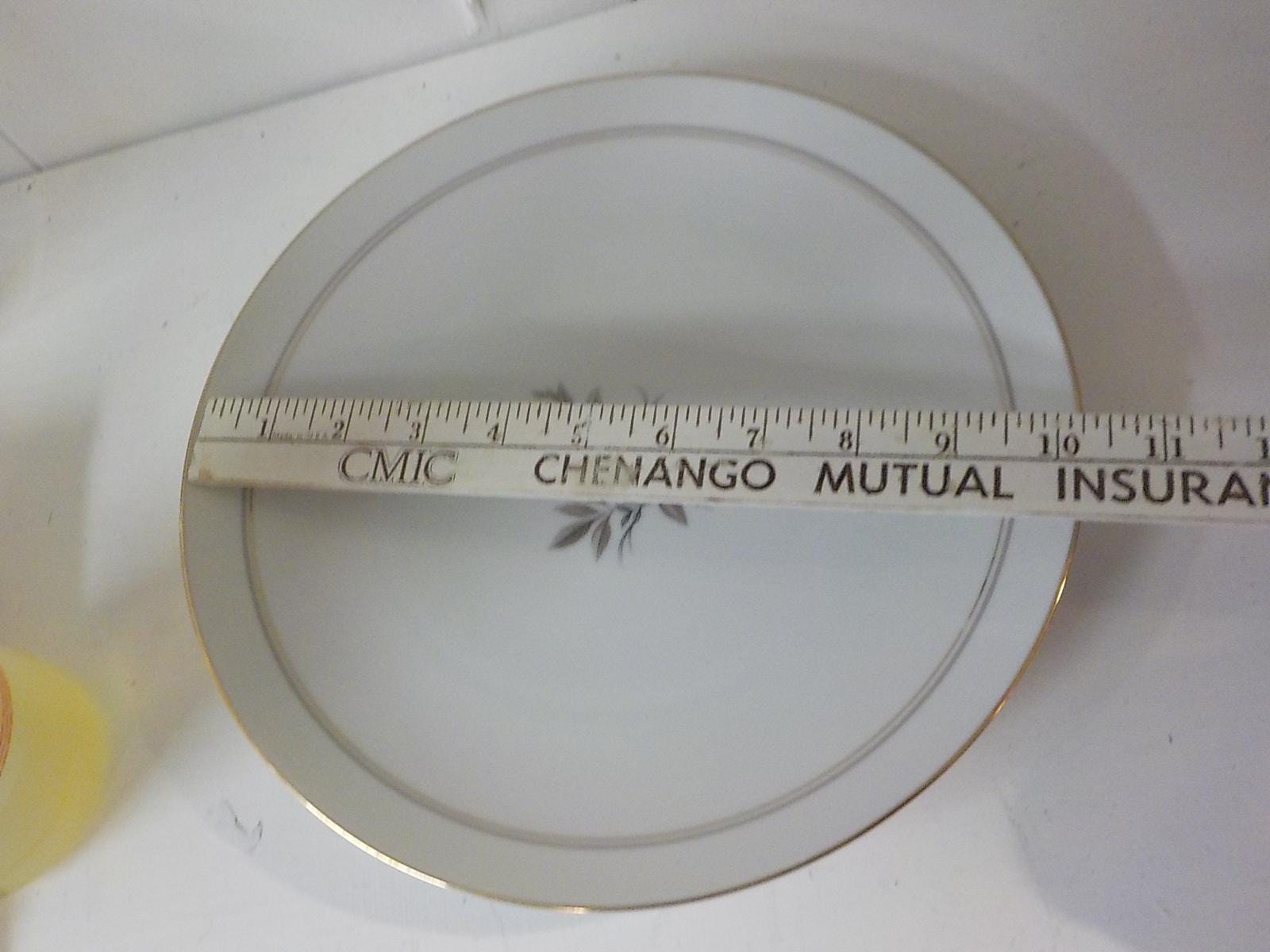 Noritake Daryl Dinner Plate — Pattern 5510, Rose Center, Gold & Gray Rings, 10 Inches, Lot 2229