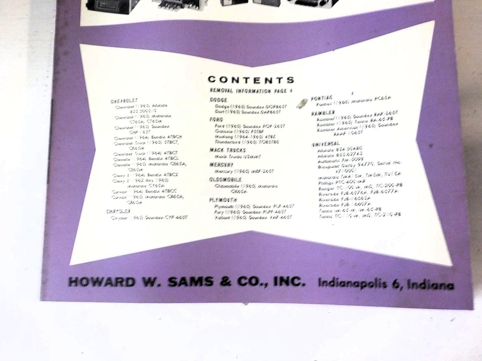 Sams Photofact Auto Radio Series Service Manual AR-32 (1965)