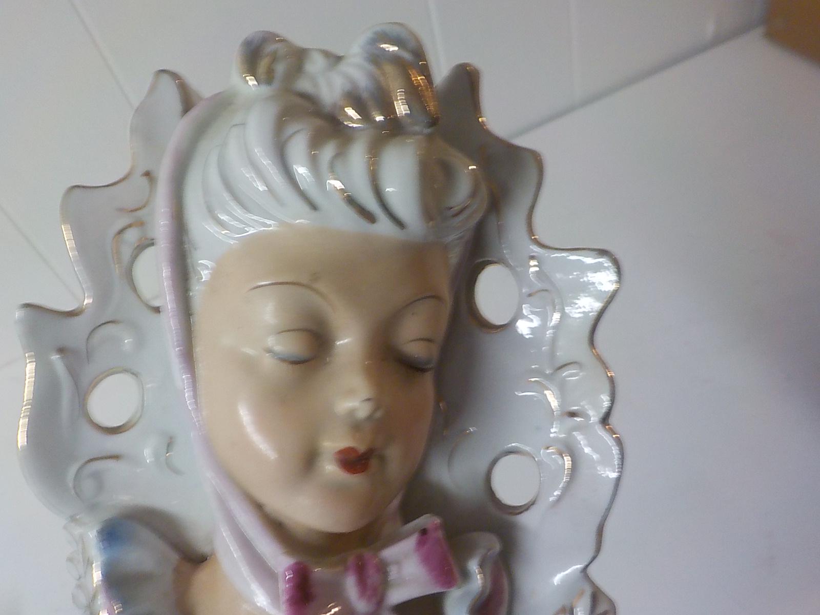 Vintage Mid Century Lady Head Vase - Fairyland Japan Wall Pocket