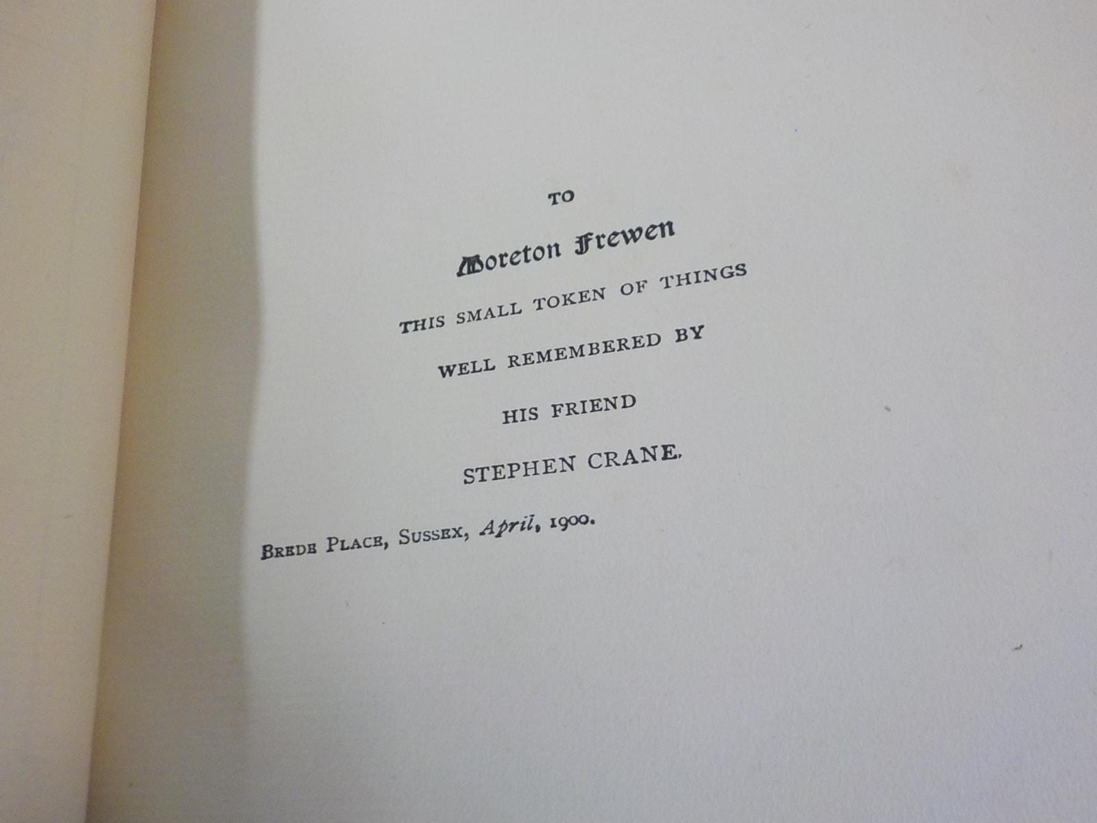 Wounds in the Rain - War Stories by Stephen Crane, 1900 First Edition