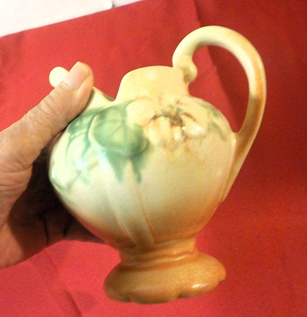 Vintage Weller Art Pottery 6 1/2 inch pitcher 1940s lot 2505