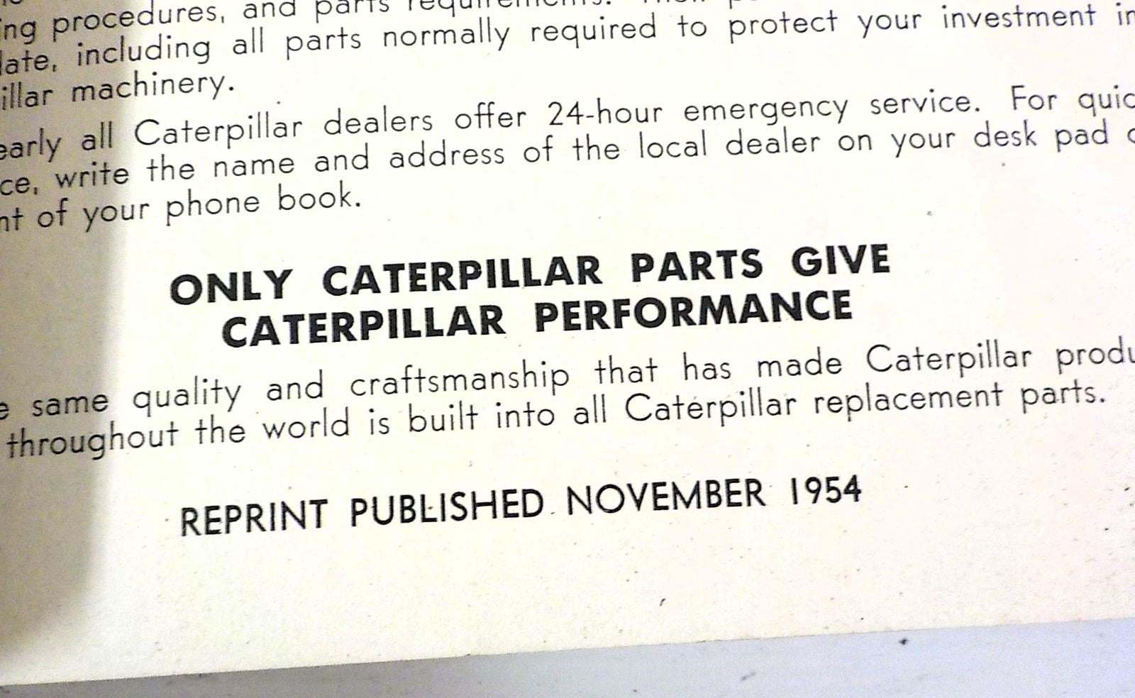 Serial 9U1-9U13262Caterpillar D6 Tractor 74 Inch Gauge Parts Catalog OEM VTG B164