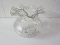 Antique Glass Lamp Globe with Floral Etching (2" Filter)