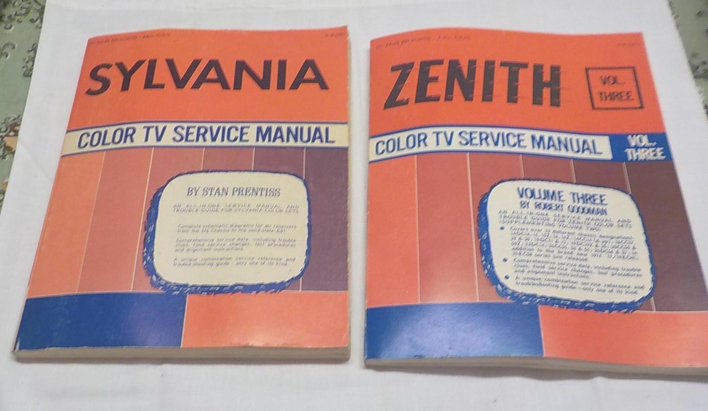 Vintage 1970s Zenith & Sylvania Color TV Service Manuals