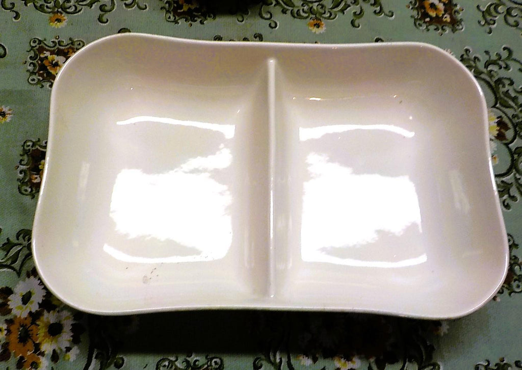 Vintage Weil Ware Condiment Tray: Birchwood Divided Dish with 6 Cups