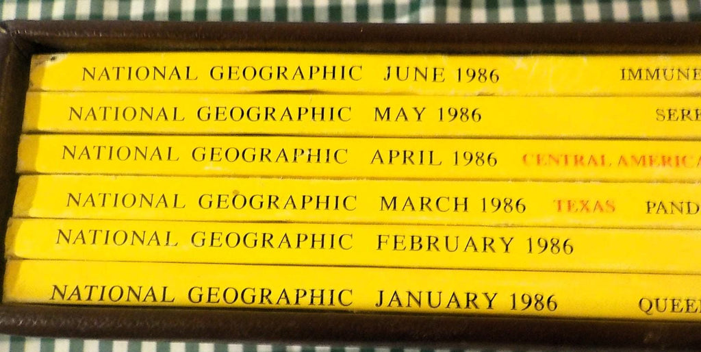 National Geographic Magazine Jan–June 1986 — 6-Issue Set with Protective Slip Cover
