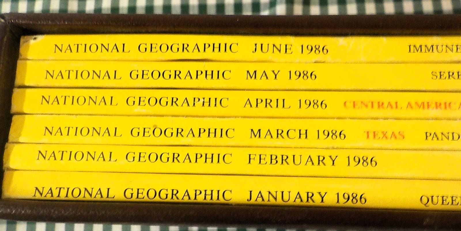 National Geographic Magazine Jan–June 1986 — 6-Issue Set with Protective Slip Cover