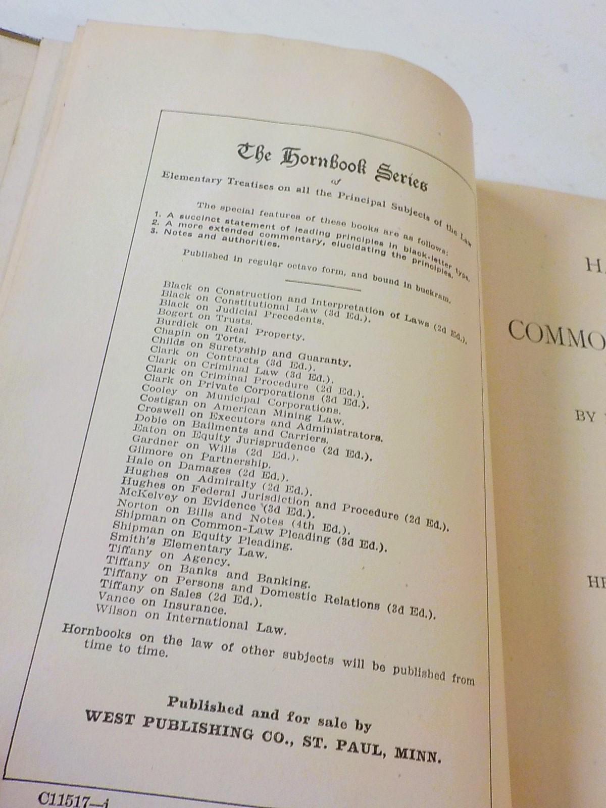 Shipman on Common Law Pleading — Hornbook Series, Ballantine, 1923