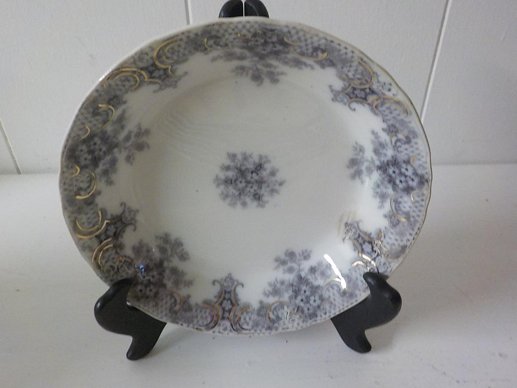 Keswick Wood & Sons England Semi-Porcelain Soup Bowls Set of 4 | 8" Blue Floral | Lot 2452