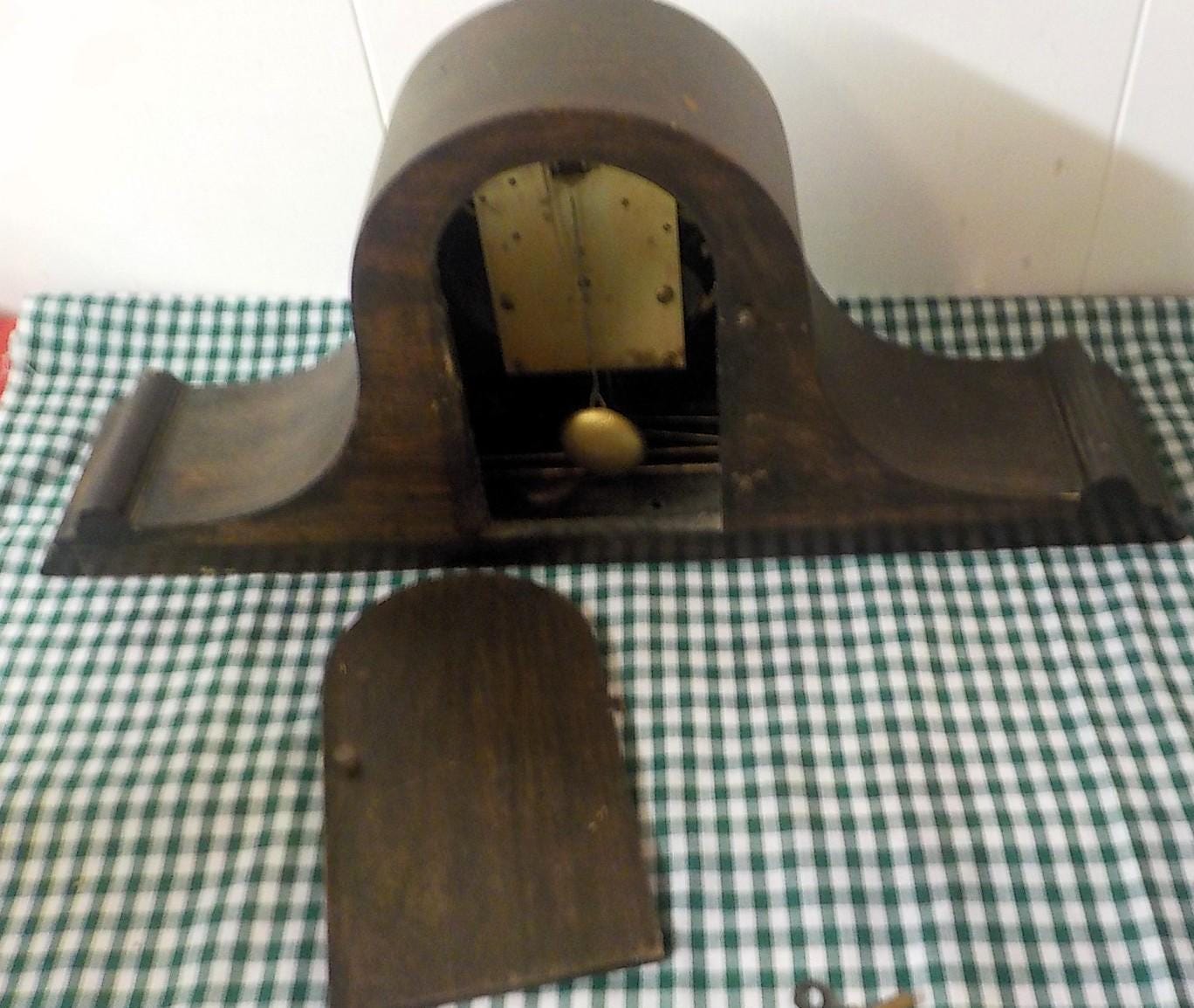 Antique Waterbury Westminster Chime Mantle Clock — Mahogany, Key Wind, circa 1940