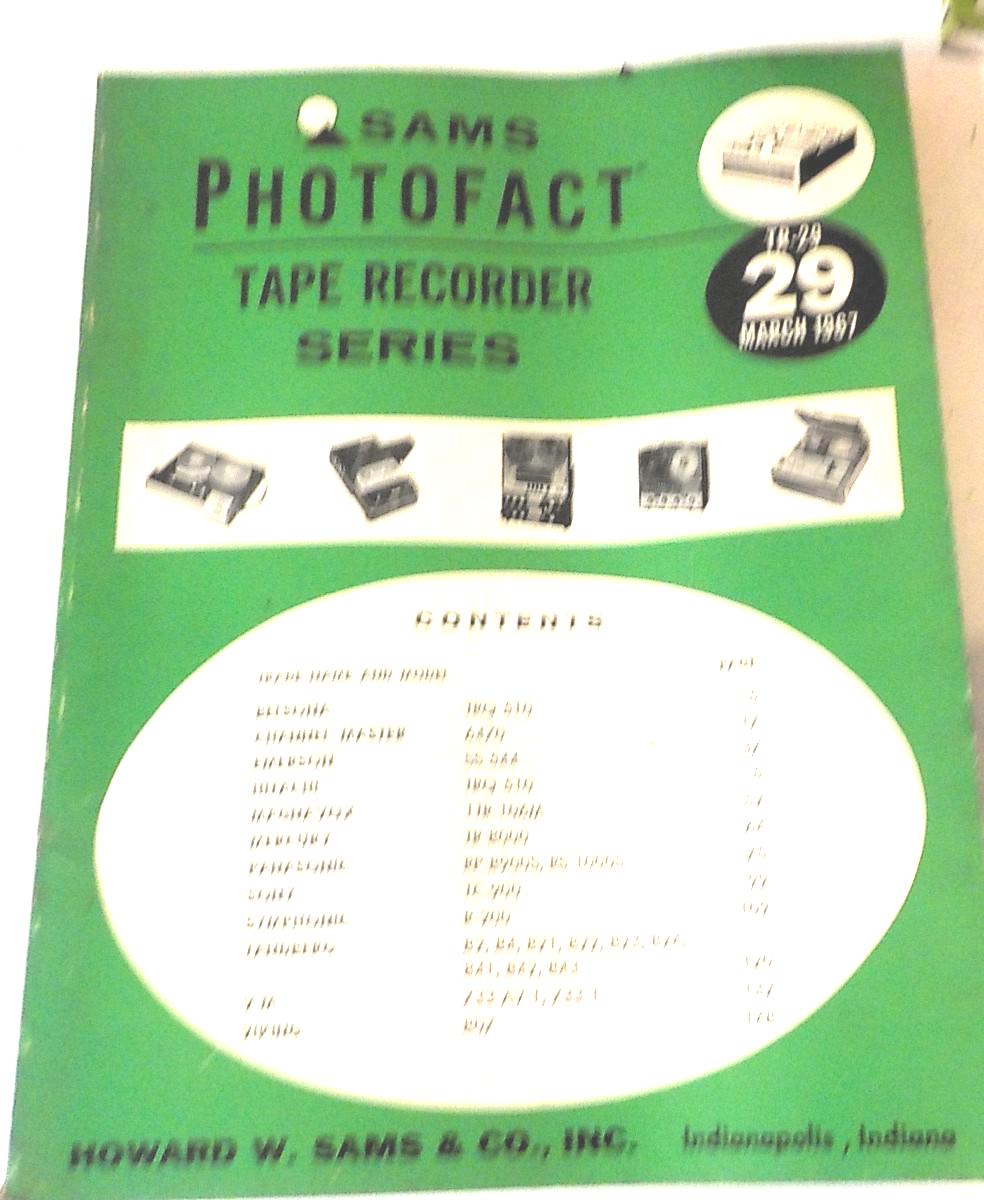 Sams Photofact Tape Recorder Repair Manual TR-29 (1967)
