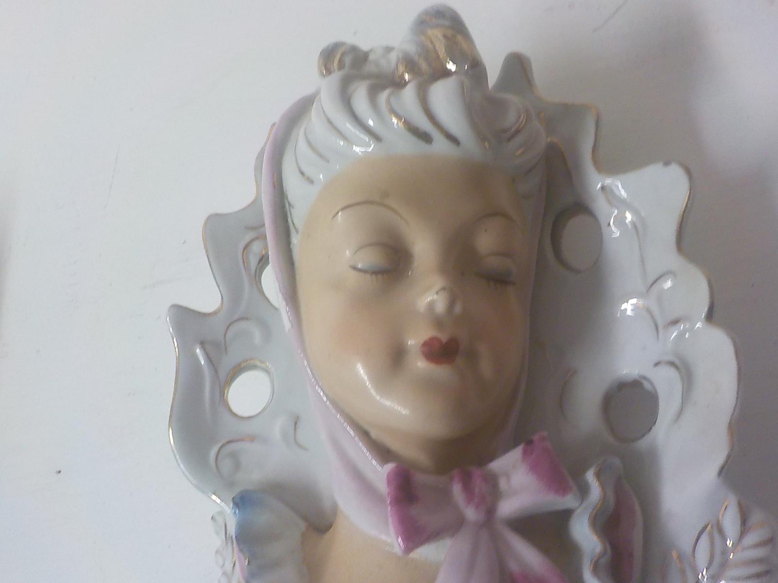 Vintage Mid Century Lady Head Vase - Fairyland Japan Wall Pocket