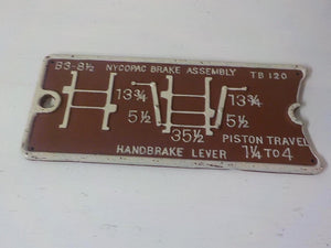 NYCOPAC Cast Metal Railway Railroad Brake Plate Schematic Sign – Lot 2276