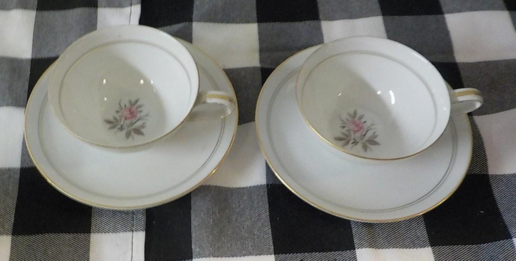 Noritake Daryl #5510 Tea & Coffee Cups and Saucers — Set of 2 (Lot 2253)