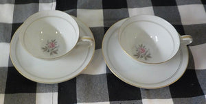 Noritake Daryl #5510 Tea & Coffee Cups and Saucers — Set of 2 (Lot 2253)