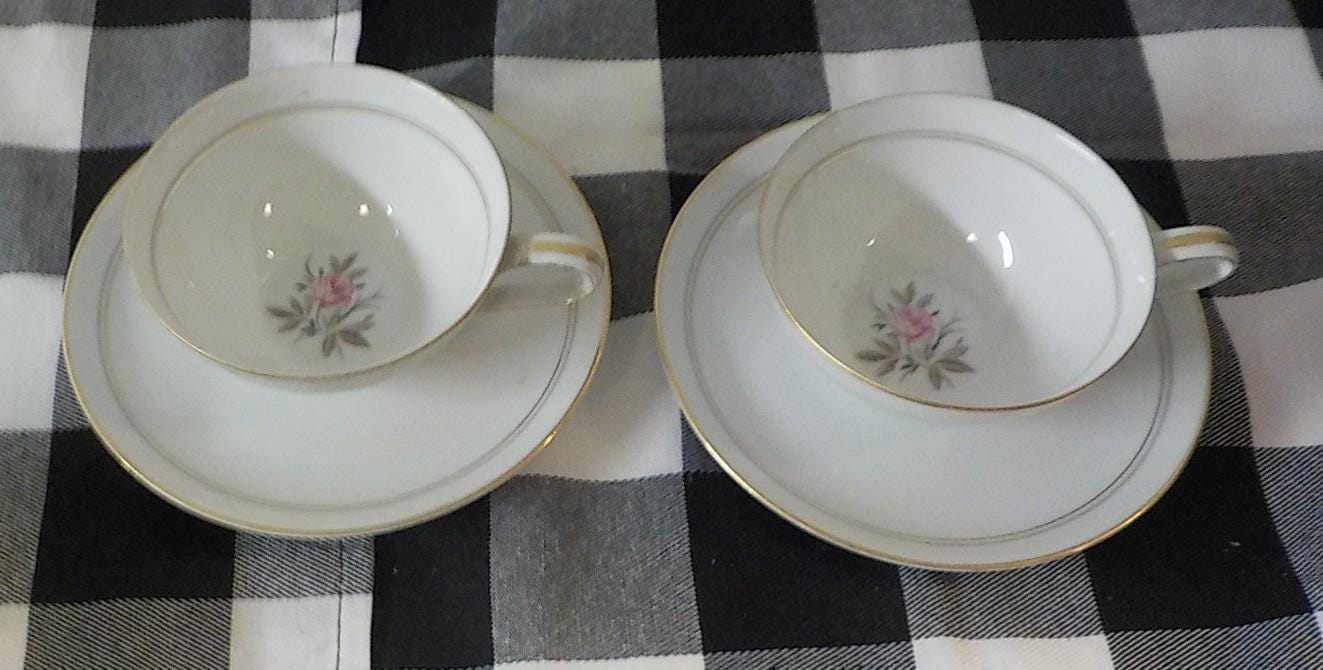 Noritake Daryl #5510 Tea & Coffee Cups and Saucers — Set of 2 (Lot 2253)