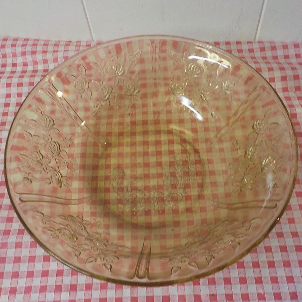 Antique Jeannette Floragold Depression Glass 10" Bowl