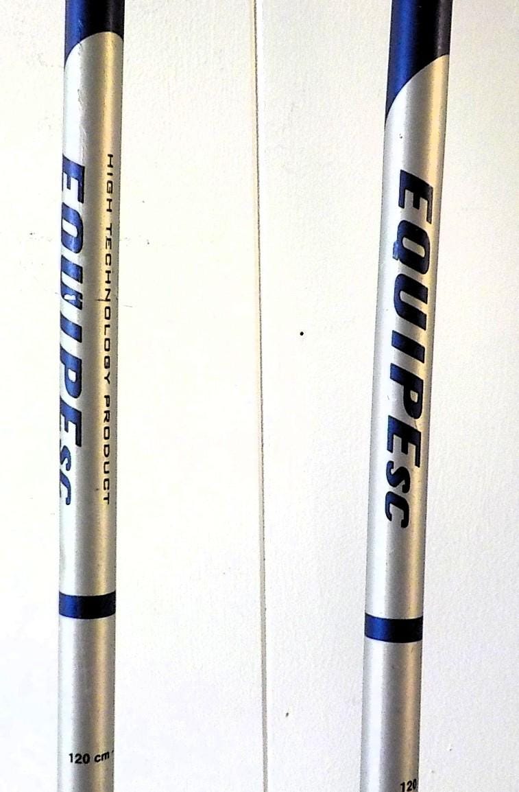 LEKI Skimarket Ski Poles Pair blue silver 120cm 48" With Wrist Straps 2439