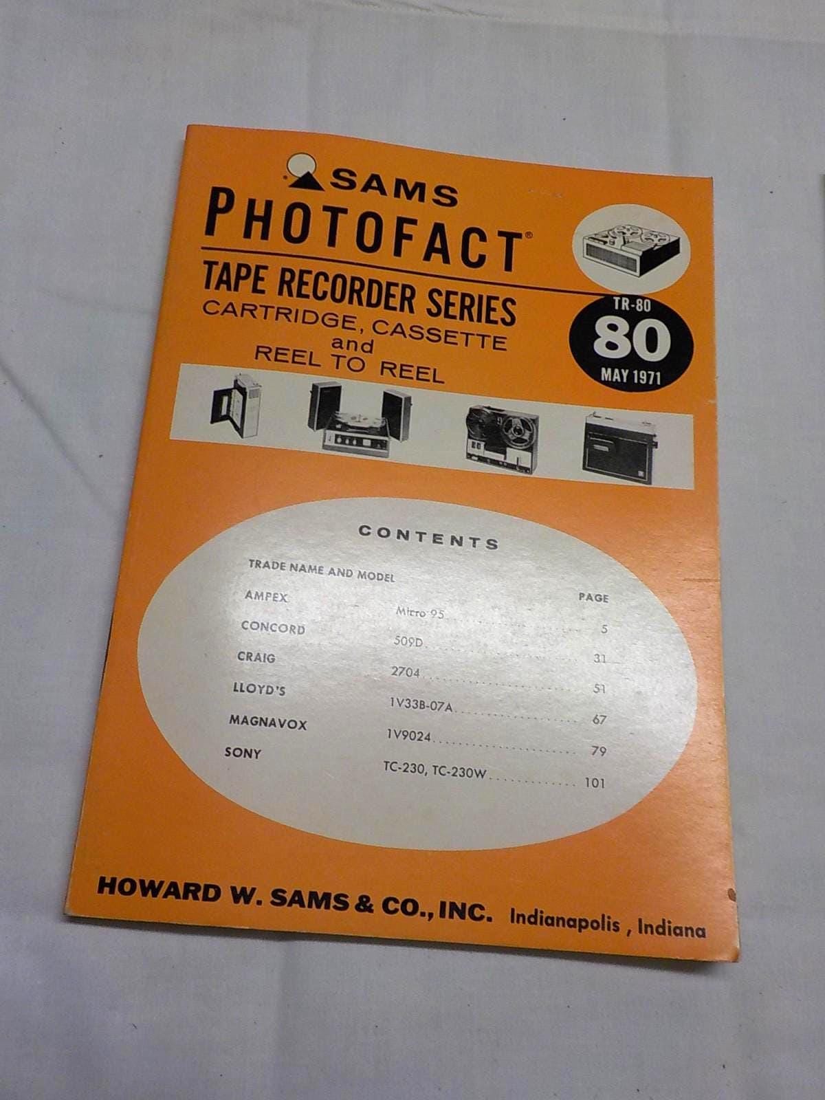 Sams Photofact Tape Recorder Series Service Repair Manual Schematic # 80 and 75 b102