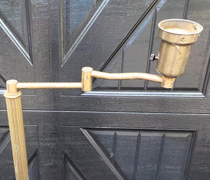 Antique 1920s/30s Solid Brass Swing Arm Floor Lamp 48" | Restoration Project | Lot 2448