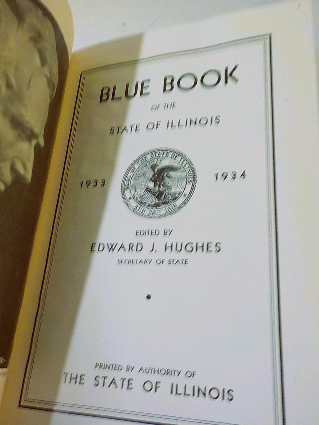 Illinois Blue Book 1933–1934 — Signed by the Author, Lot B 141