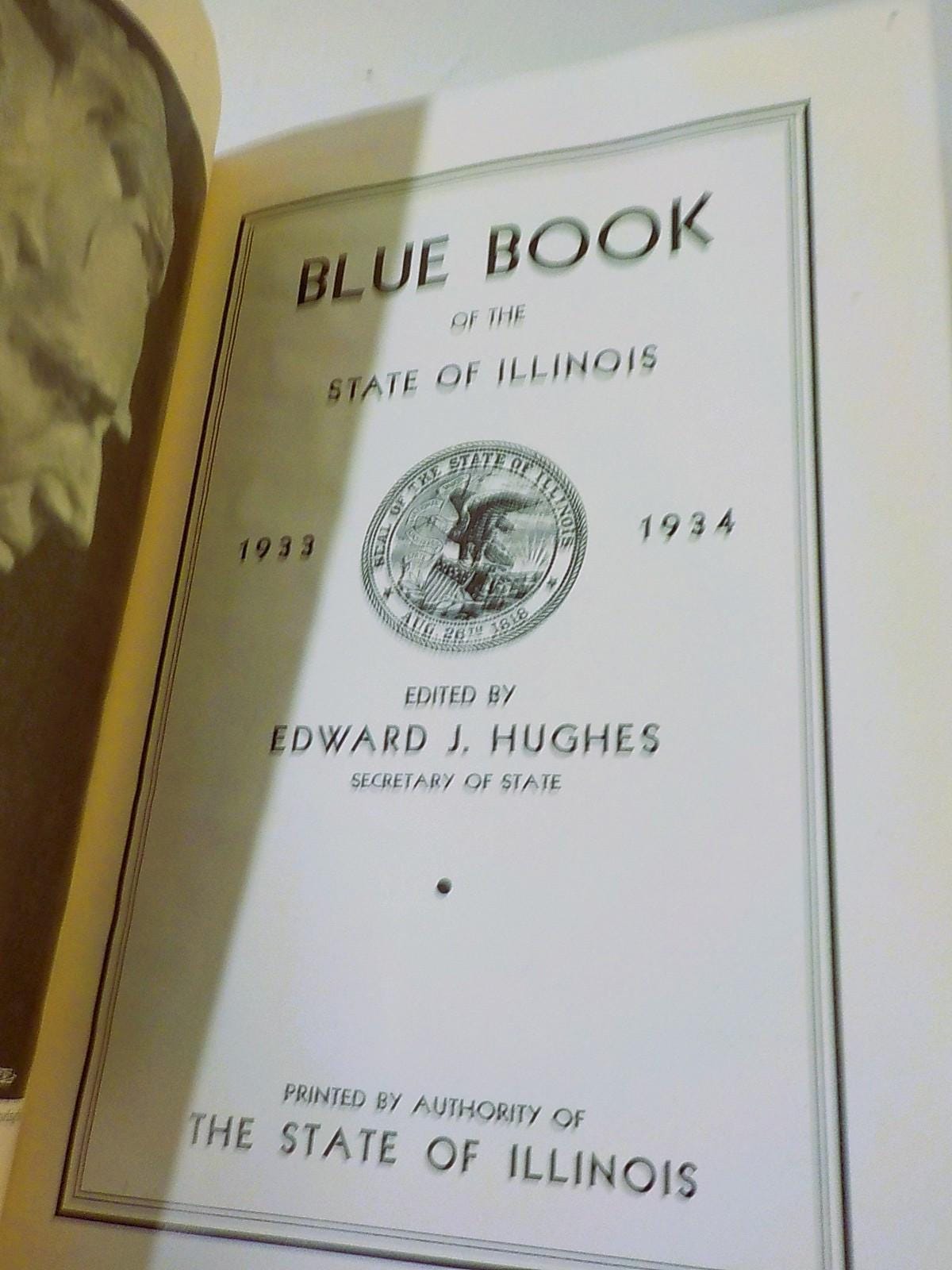 Illinois Blue Book 1933–1934 — Signed by the Author, Lot B 141