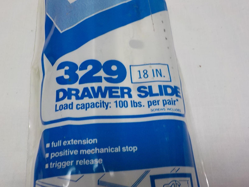 GRANT #329 18" Drawer Slides , Full-Extension, , 100 lb per pair New