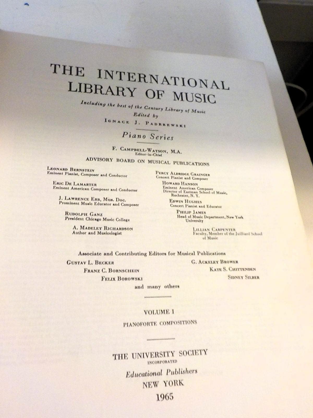 The International Library Of Music Piano Composition Series of 2 1956 hardcover lot b 195