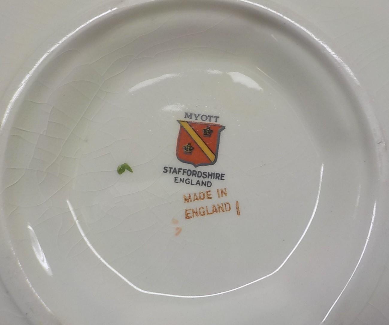 Vintage Myott Staffordshire England Gravy Boat & Underplate — Fine China