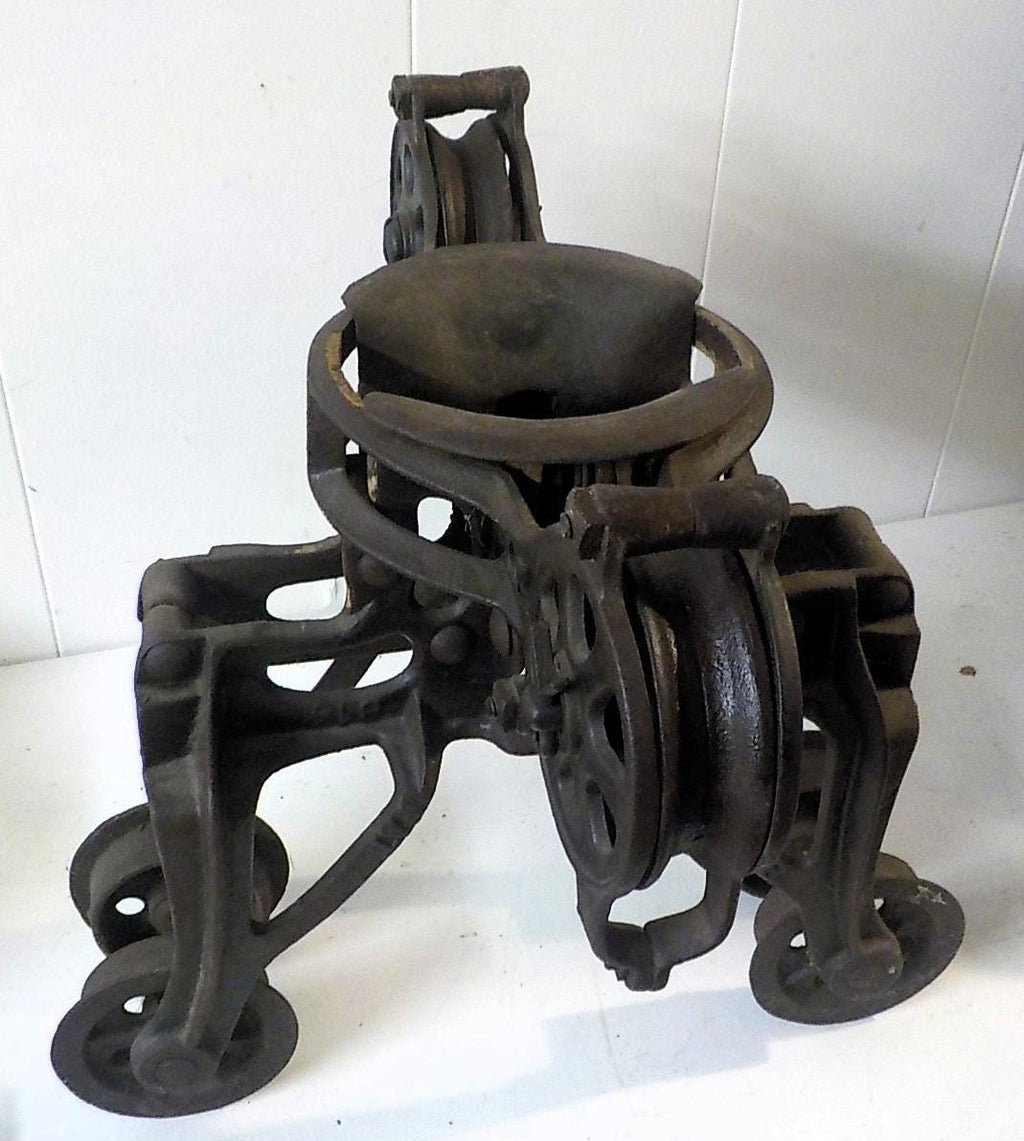 Antique Boomer Cast Iron Hay Trolley Unloader Pulley | Working Condition | Barn Primitive | Lot 2473