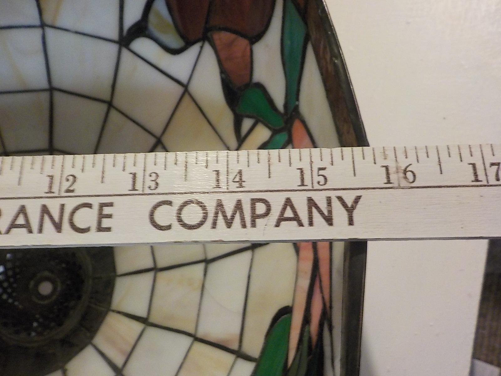 31" Tiffany-Style Leaded Glass Table Lamp — Multi-Color Shade, Country Home Style