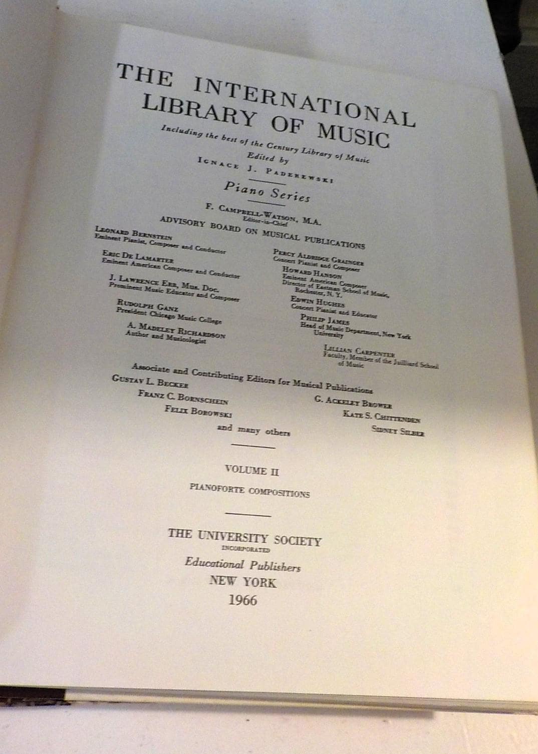 The International Library Of Music Piano Composition Series of 2 1956 hardcover lot b 195