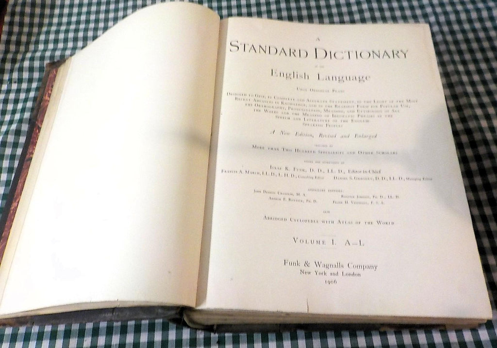 1906 Funk & Wagnall New Standard Dictionary Of The English Language *Repaired B 223