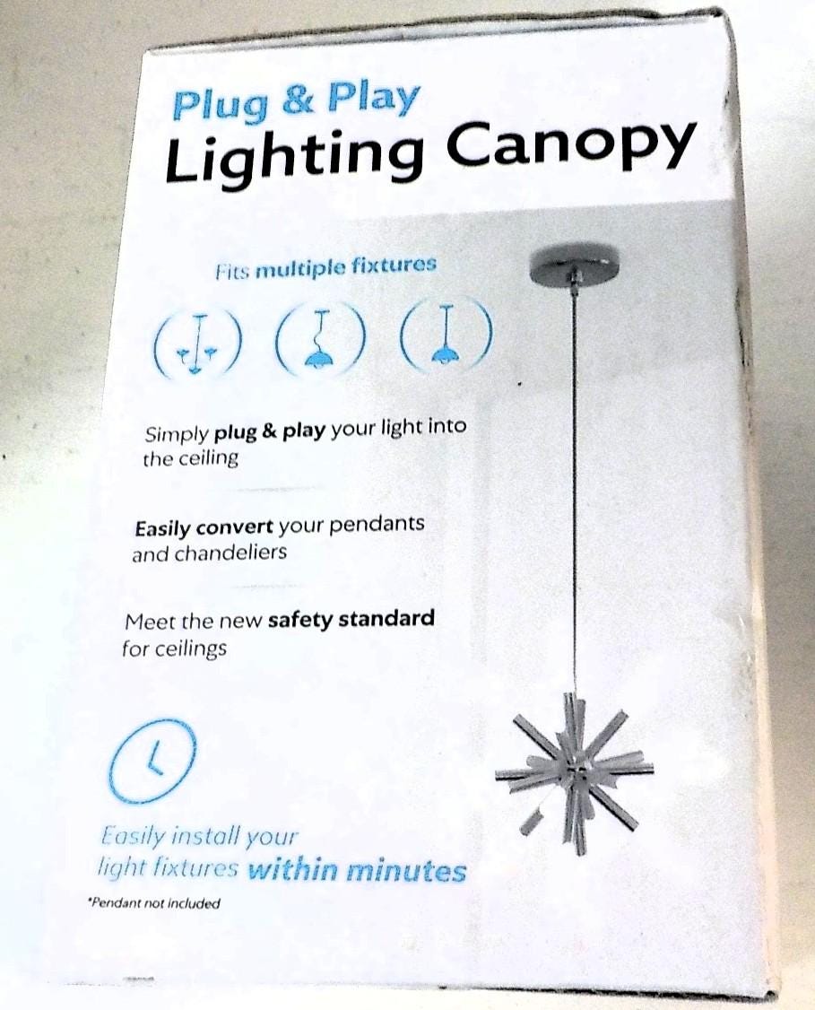 Sky Plug 5 in. Brushed Nickel Plug and Play Lighting Canopy New lot 2431