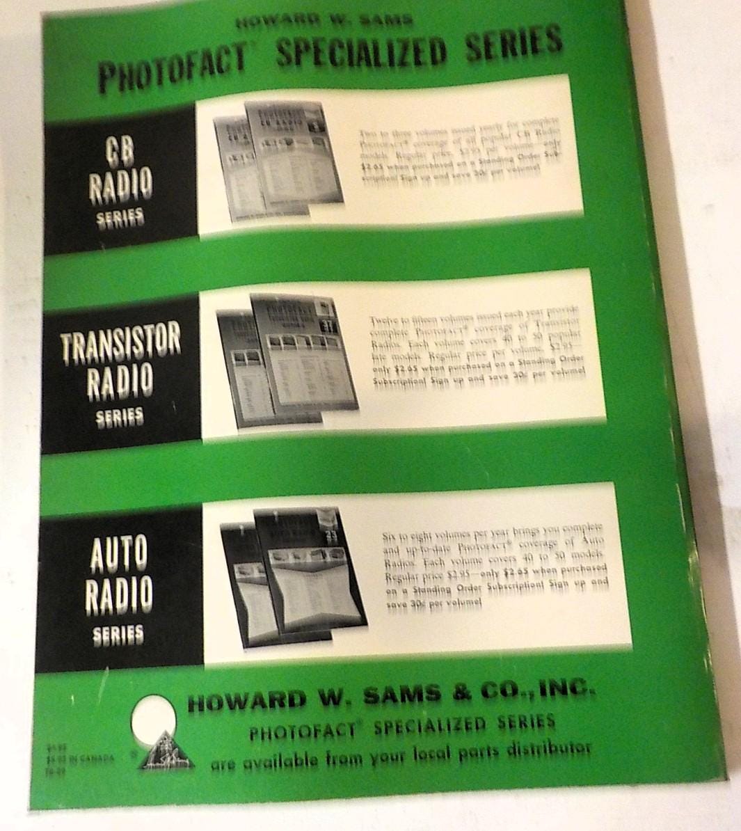 Sams Photofact Tape Recorder Repair Manual TR-29 (1967)