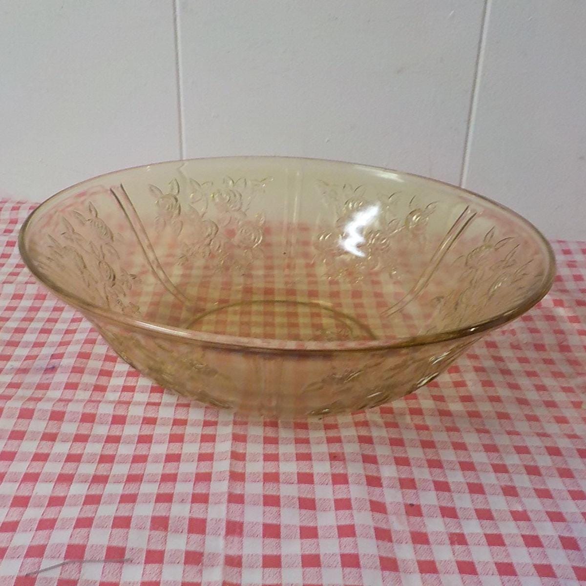 Antique Jeannette Floragold Depression Glass 10" Bowl