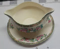 Vintage Myott Staffordshire England Gravy Boat & Underplate — Fine China