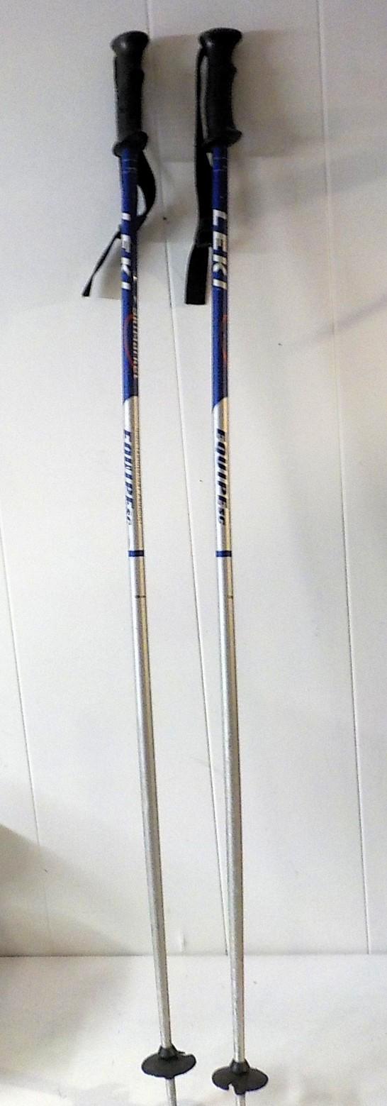 LEKI Skimarket Ski Poles Pair blue silver 120cm 48" With Wrist Straps 2439