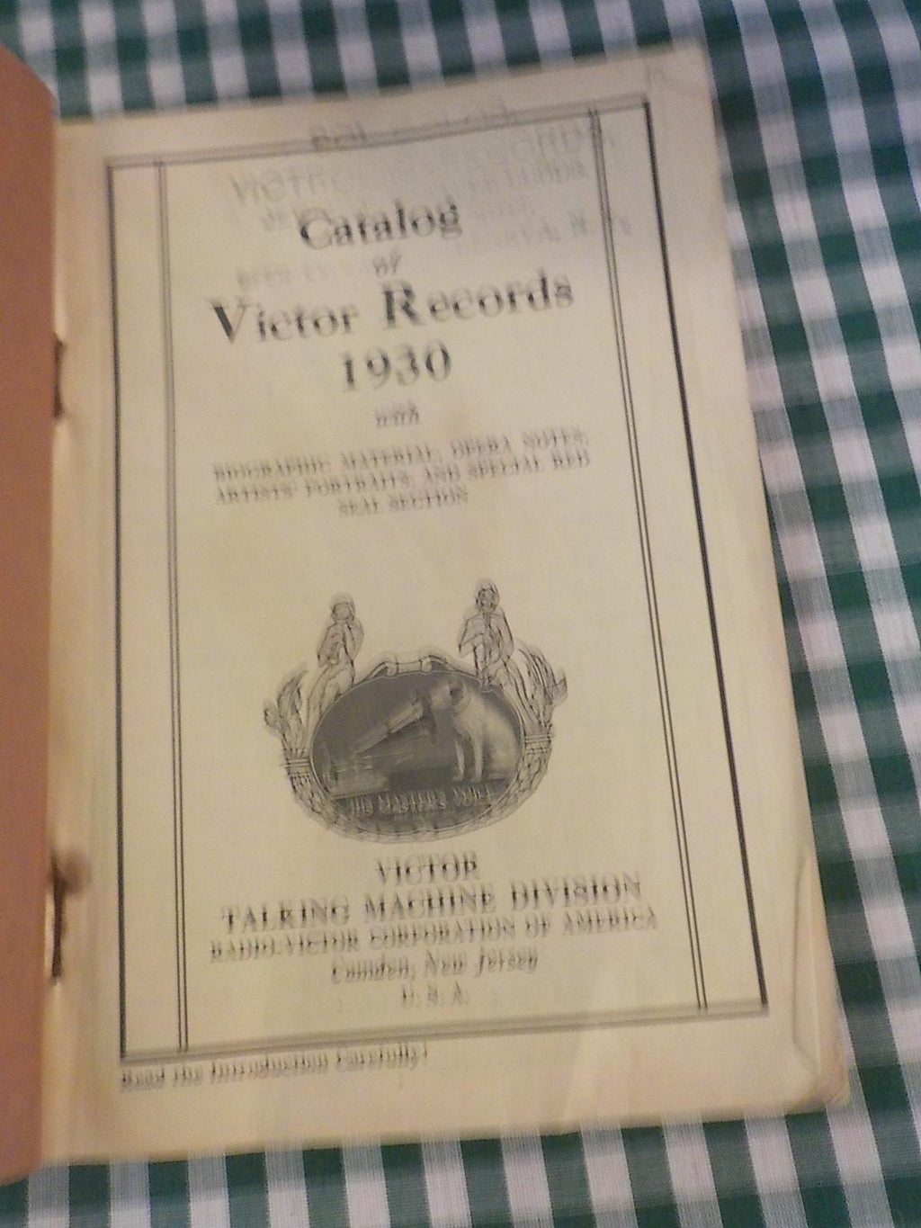 Catalog of Victor Records 1930 with Biographic Material & Opera Notes