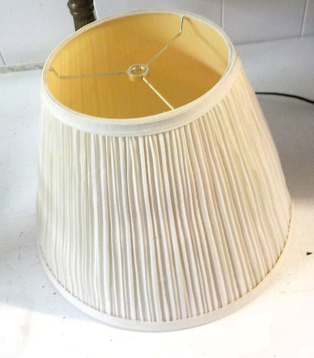 Vintage Porcelain, Brass & Marble Table Lamp with Shade | 28 Inches | Lot 2501