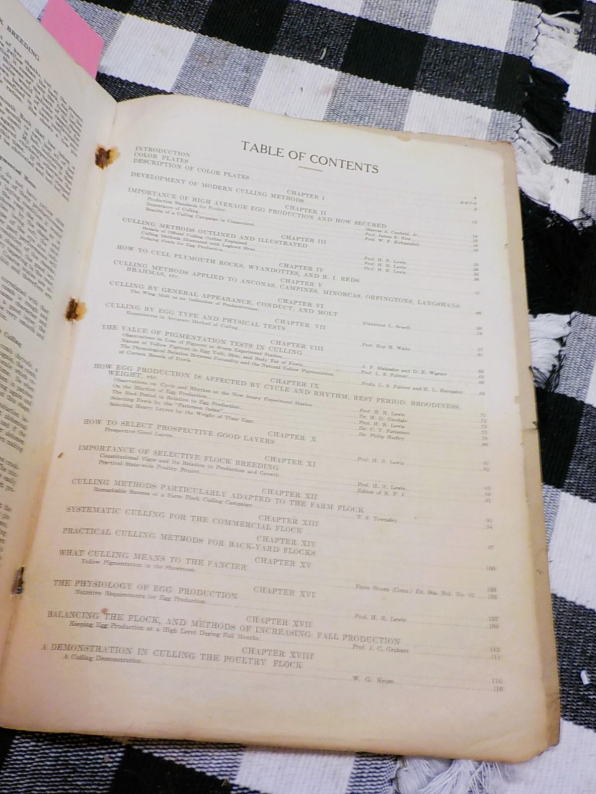 Profitable Culling and Selective Flock Breeding — Antique Poultry Farming Paperback, circa 1900s