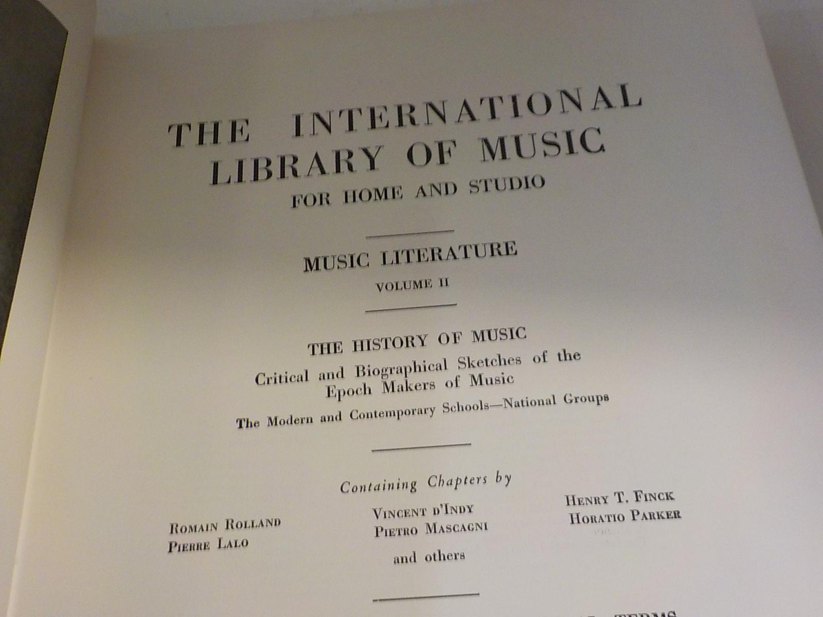 The International Library of Music Literature Vol 1-4 History Theory Opera 1948. LOT B194