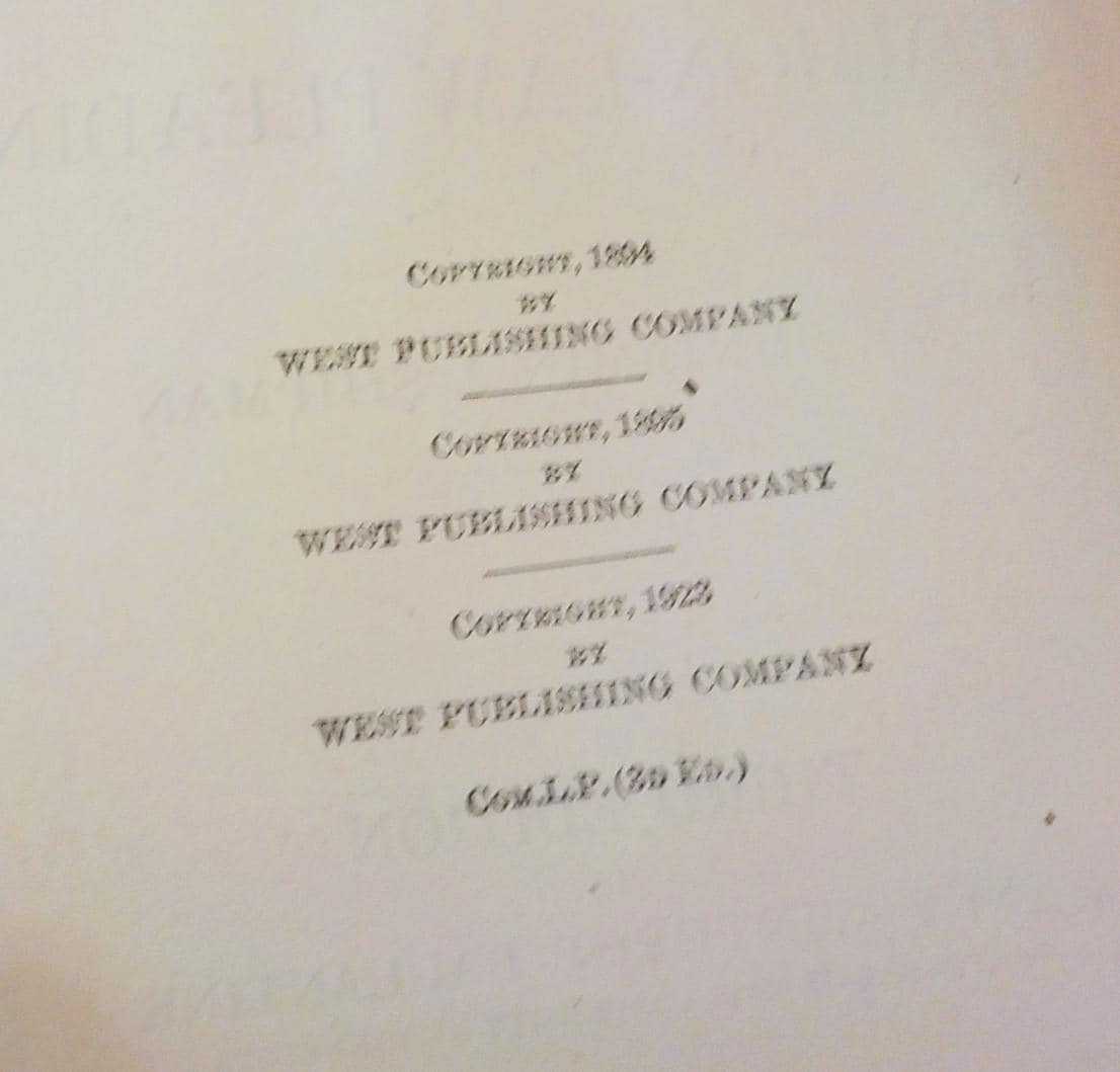 Shipman on Common Law Pleading — Hornbook Series, Ballantine, 1923