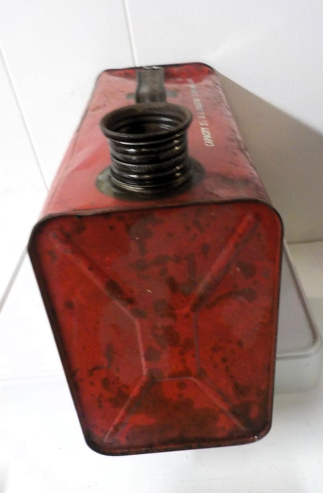 Jacobsen 2 Cycle Gas Mixture Can 1970s Vintage 2.5 Gallon Metal Patina Display lot 2304