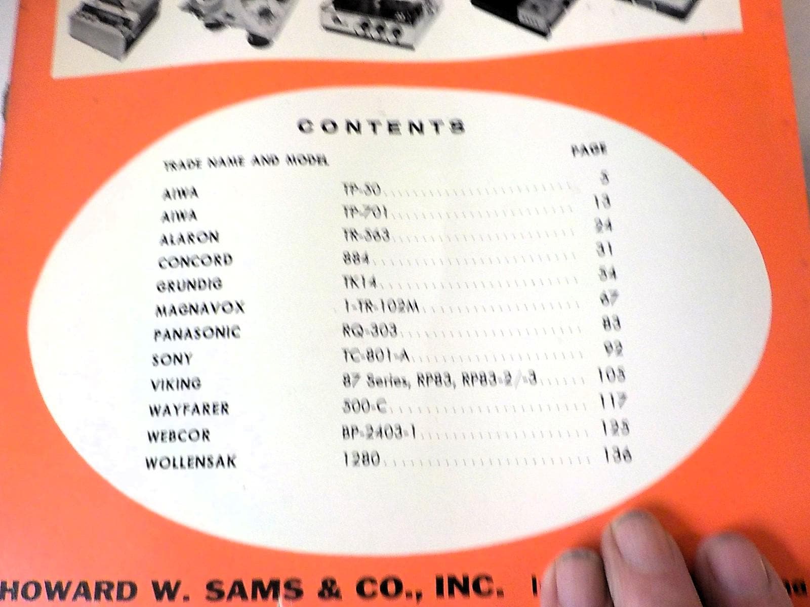 Sams Photofact Tape Recorder Repair Manual TR-18 (1965)